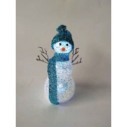 SNOWMAN CON LED FREDDO AZZURRO