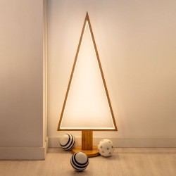 ALBERO NATALE LEGNO LED H75 CM