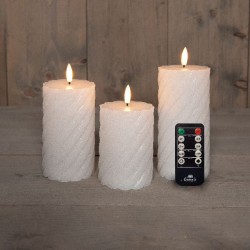 SET 3 CANDELE BIANCHE BATT...