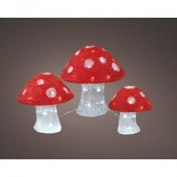 SET 3 FUNGHI LED BIANCO FREDDO